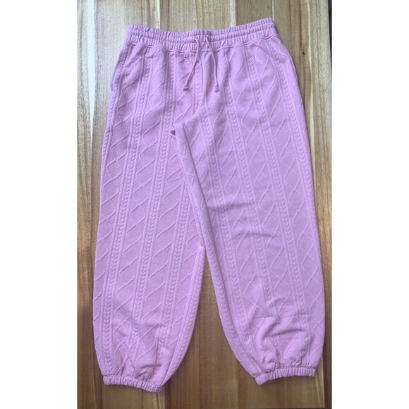 Grayson Threads Womens Pink Cable Knit Design Joggers With Side Pockets Size XL - Picture 7 of 10
